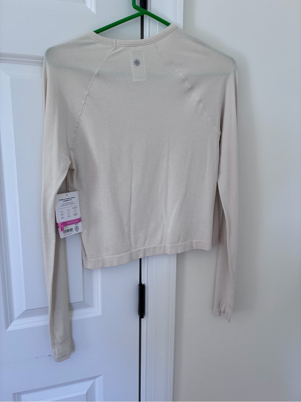 Athleta Cream Long-Sleeve Girls Top